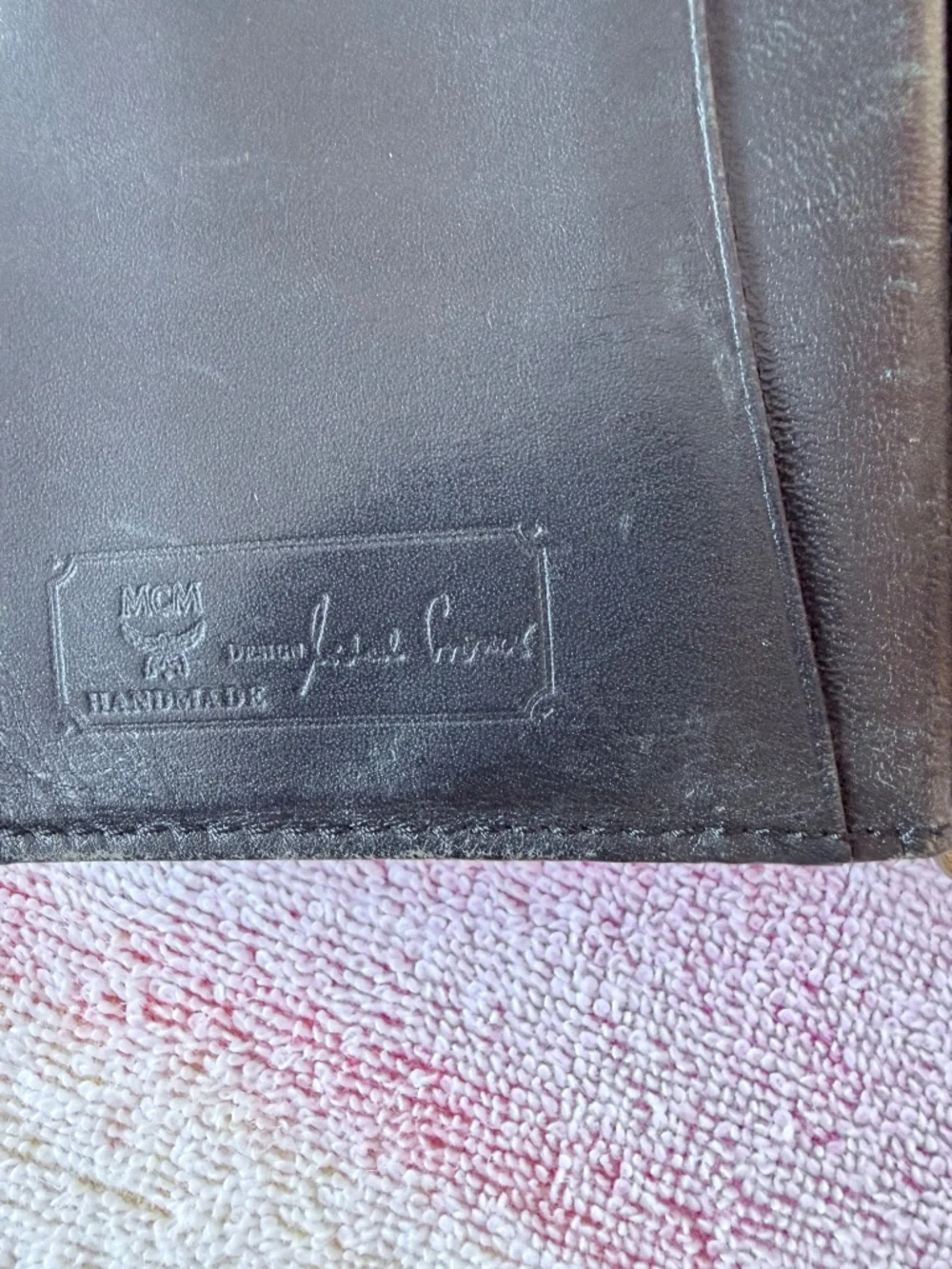 MCM Visetos Monogram Compact Folding Wallet-Black Coated Canvas